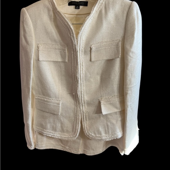 Anne Klein Cream Blazer and Skirt Set - Picture 2 of 10